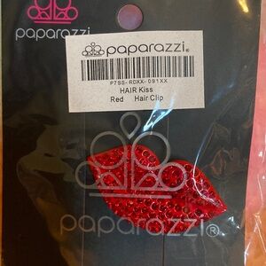 Paparazzi Sparkling Red Lip Hair Clip